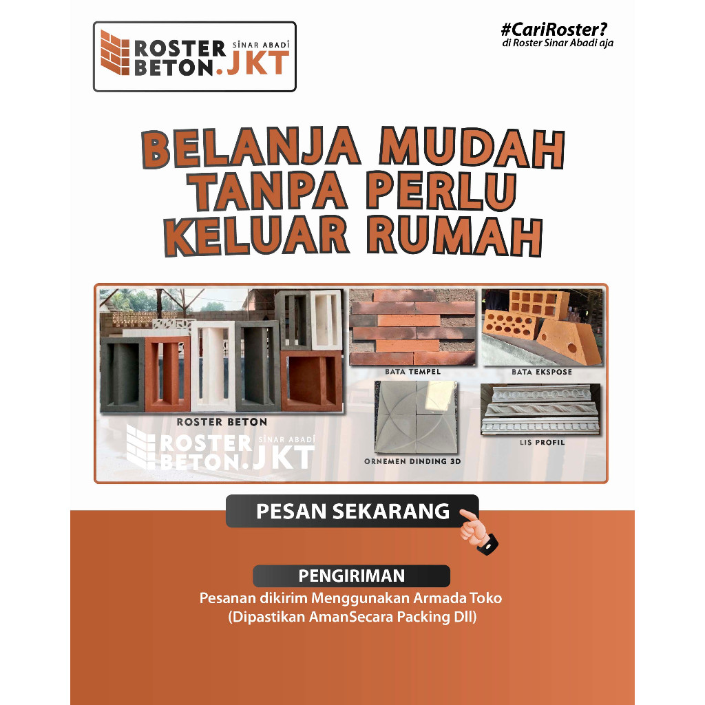 Jual Roster Beton / Roster Beton Modern / Roster Beton Putih Motif ...