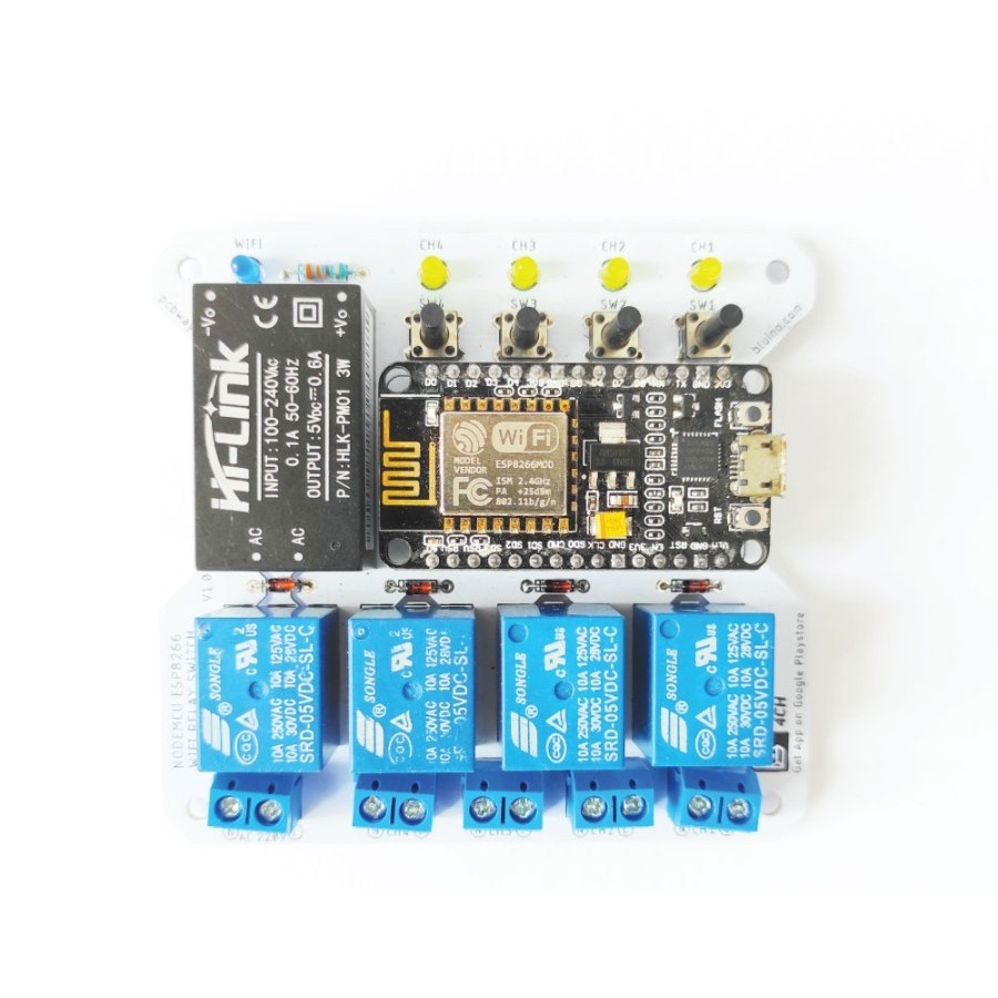Jual ESP8266 Nodemcu 4Ch Wifi 4 Channel Relay Wifi Switch Supply Power ...