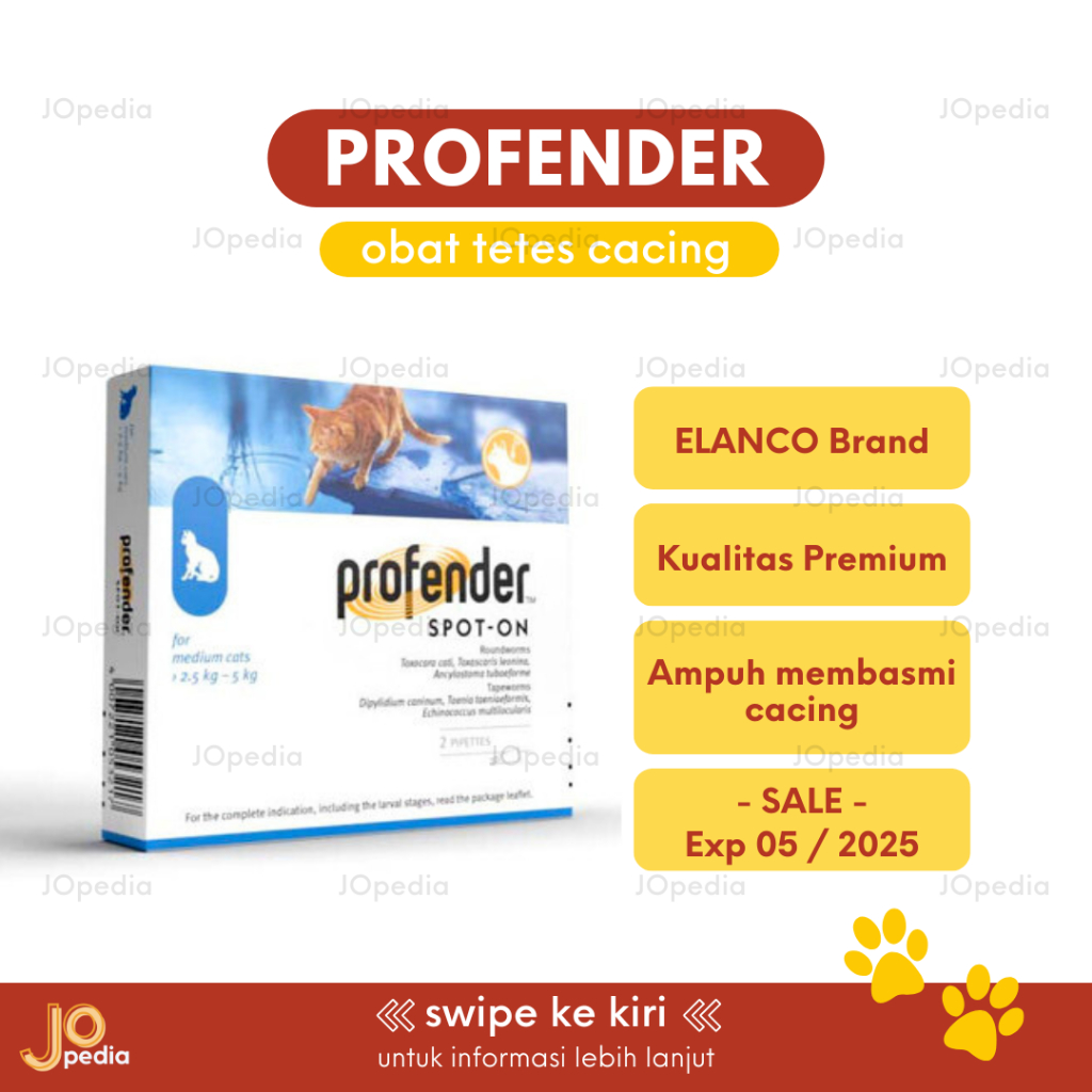 Jual PROFENDER Spot On Obat Cacing Kucing Tetes Ukuran Medium | Shopee ...