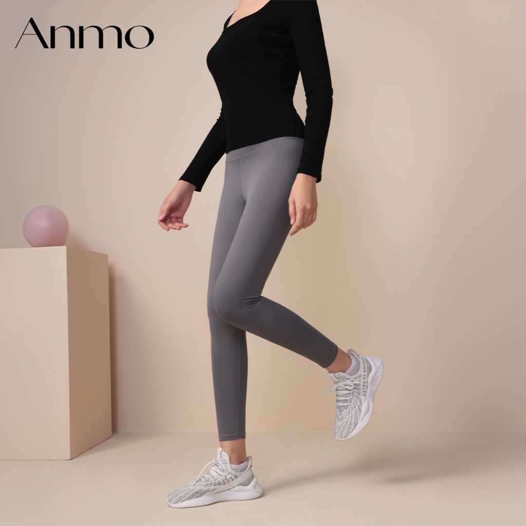 Jual ANMO-Yoga LeggingCelana Olahraga Wanita High Waist PolosGym ...