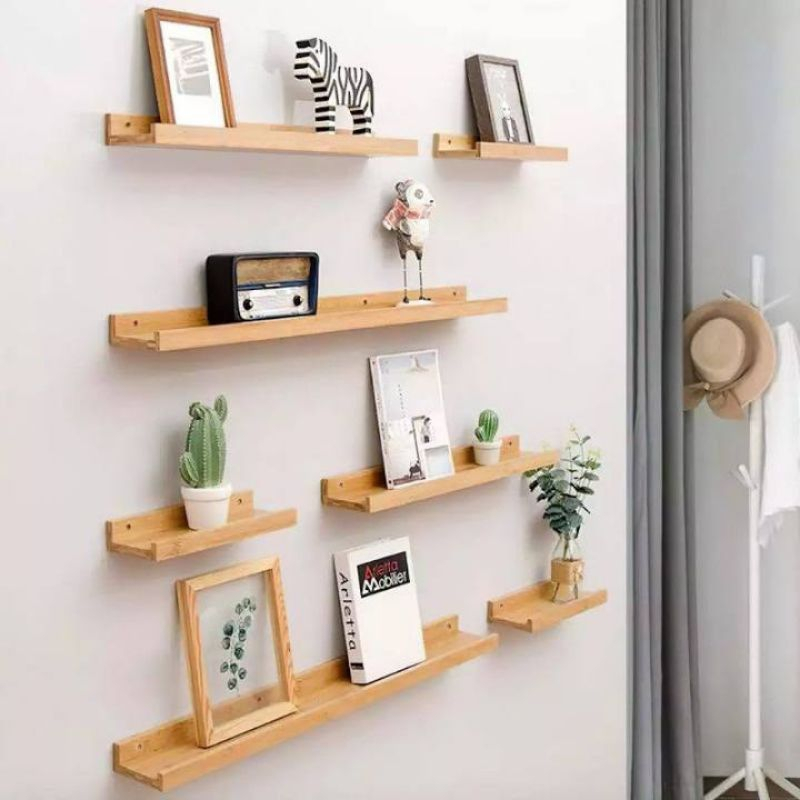 Jual Rak Rack Holder Ambalan Papan Kayu Tempat Vas Bunga Buku Pigura ...