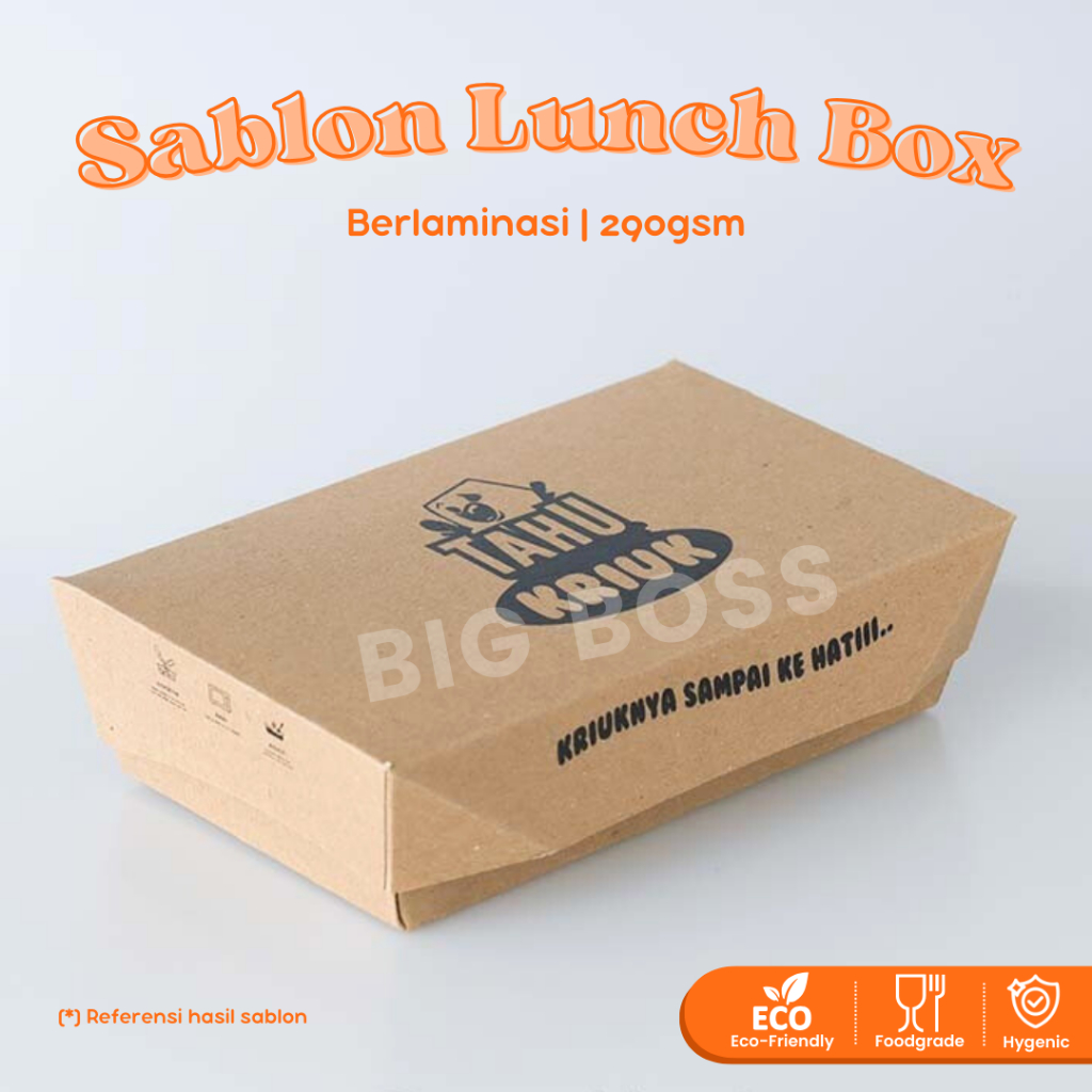 Jual [CUSTOM SABLON] Paper Lunch Box Food Grade Laminasi / Kotak Makan ...