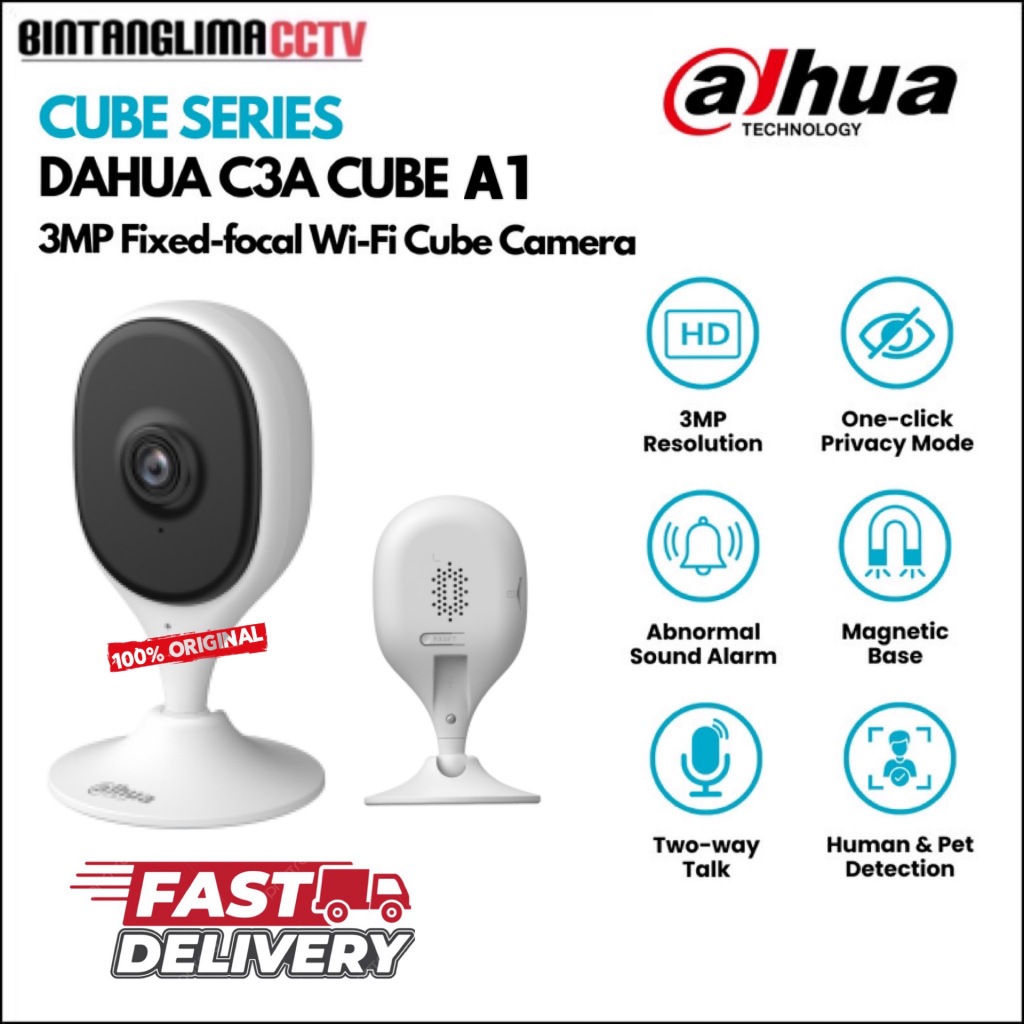 Jual IP Camera CCTV Wifi Dahua Cube A1 3MP DH-C3A Indoor Fixed-focal Wi ...