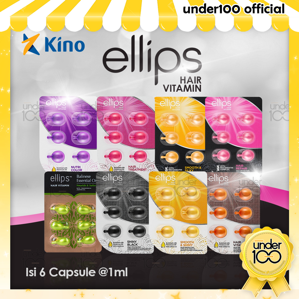 Jual Under100 Ellips Hair Vitamin | Vitamin Rambut 1 Blister Isi 6 ...