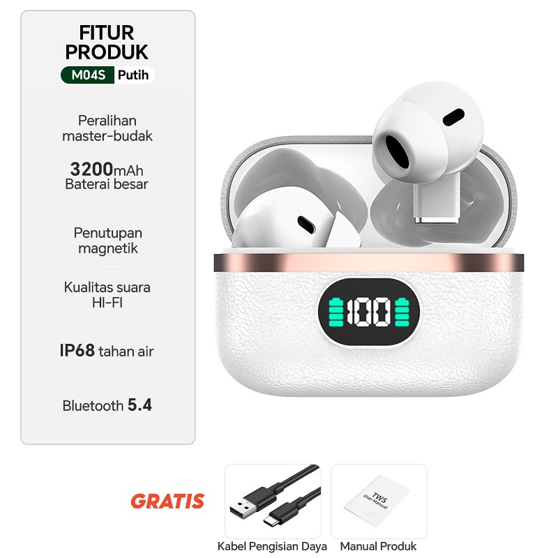 Headset Bluetooth M19/M10/M28 TWS Wireless Earphones Bluetooth In Ear  HIFI Mini Waterproof Sports Music Earbuds With Charging Box