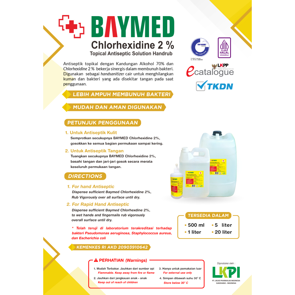 Jual Baymed Chlorhexidine 1 Karton 0,5% dan 2% 500ml | Shopee Indonesia
