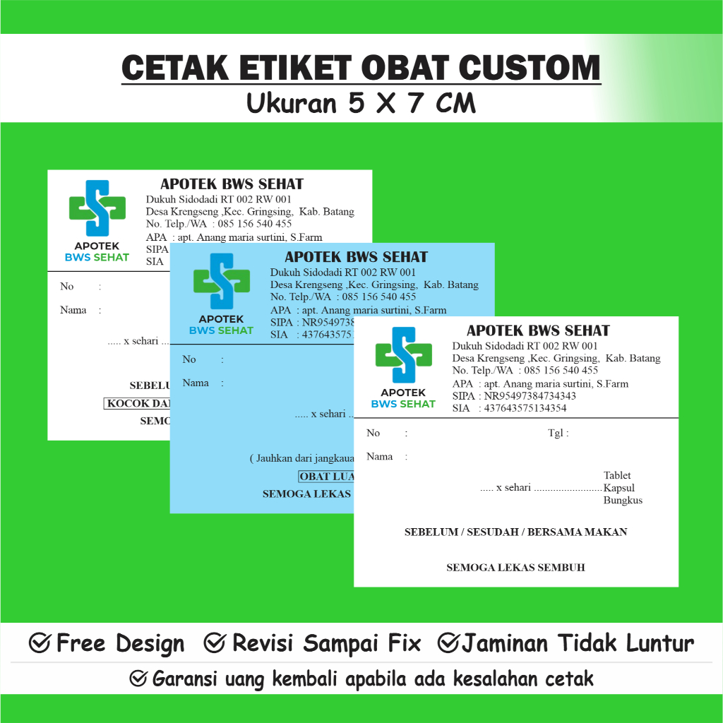 Jual Cetak etiket obat | Shopee Indonesia