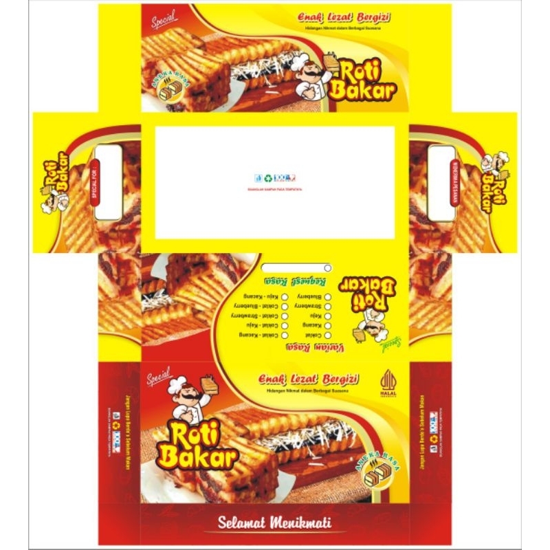 Jual KEMASAN ROTI BAKAR MOTIF UKURAN 20×9×7,5 CM ISI 100 PCS / BOX ROTI ...