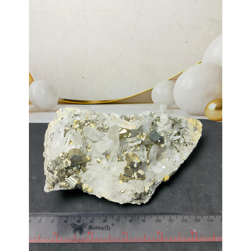 Jual Batu Natural Golden Pyrite Cluster Matrix High Quality (HQ) (1 ...
