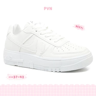 PVN Kara Sepatu Sneakers Wanita Kets Putih HItam Sport Shoes White Black 354