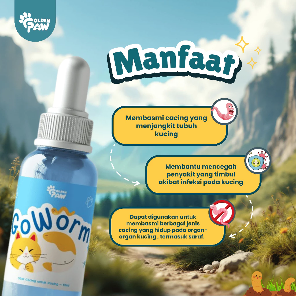 GoWorm Obat Anti Infeksi Cacing Kucing