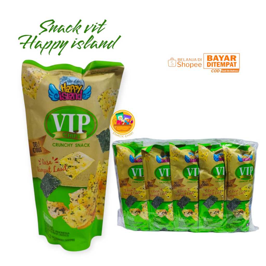 Jual CHIKI VIP CHIPS RASA RUMPUT LAUT 1 PAC 10 PCS | Shopee Indonesia