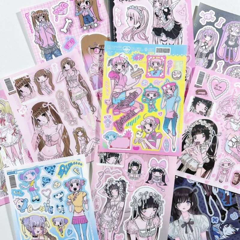 Jual [WindHeart] 1 lembar sticker sheet Dommin's sticker sheet korean ...