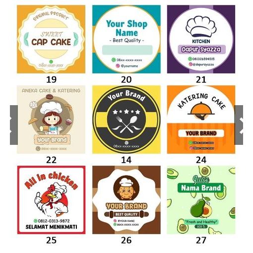 Jual CETAK STIKER LABEL KOTAK MAKANAN STICKER ukuran Sesuai pesanan ...