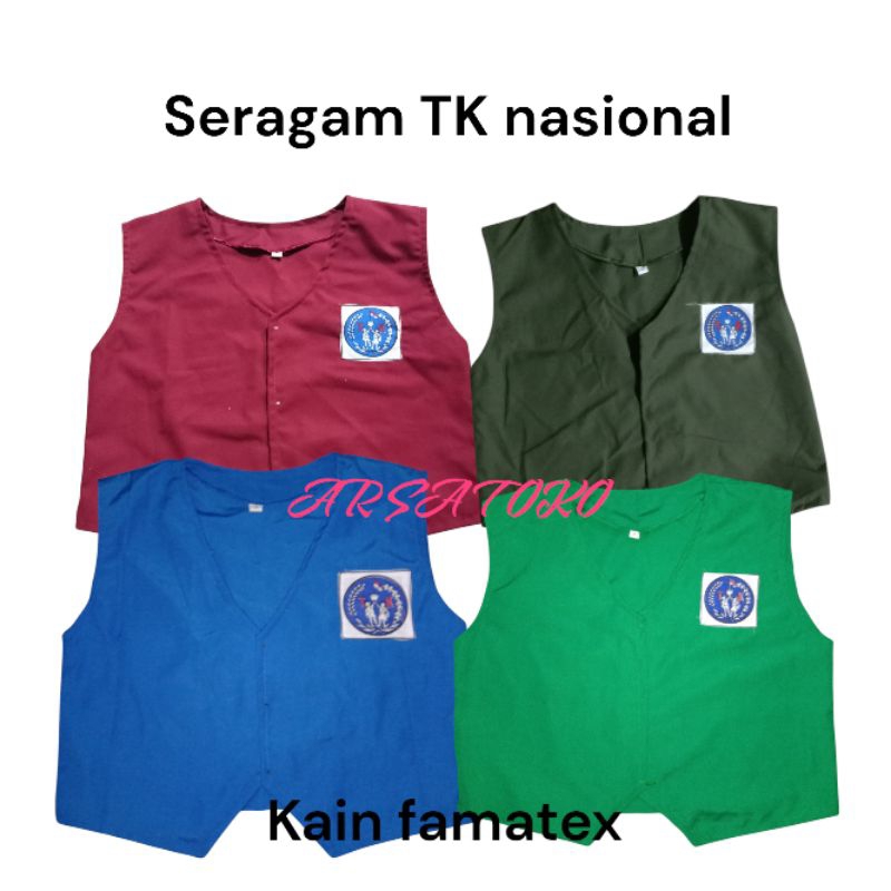 Jual seragam sekolah rompi tk warna biru Benhur & hijau | Shopee Indonesia