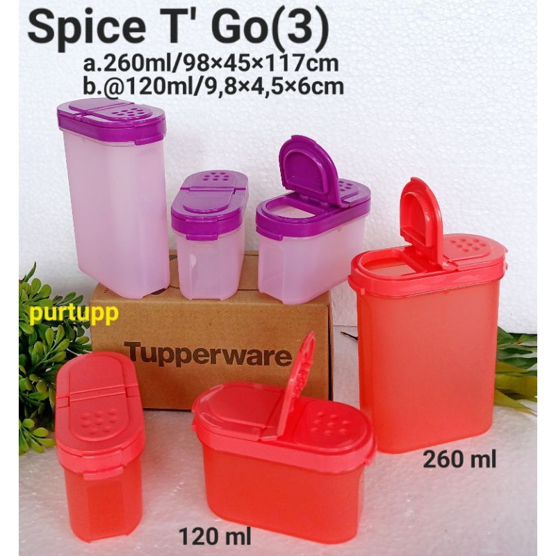 Jual Tupperware tempat bumbu Spice T'Go set (3pcs) dan bumbu container ...