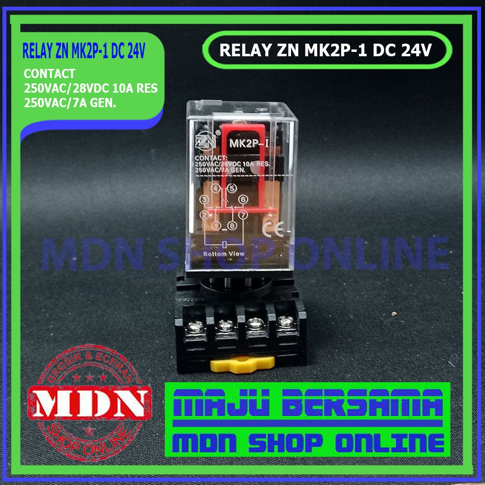 Jual Relay Socket soket ZN MK2P-1 DC 24V bagus | Shopee Indonesia