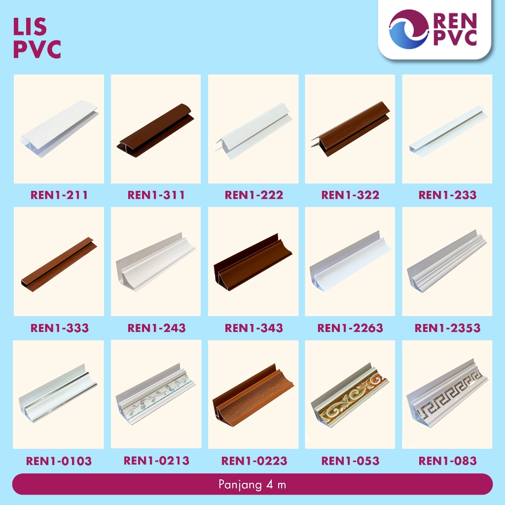Jual REN PVC - LIS PVC/ LIS PVC PINGGIR SIKU SAMBUNG | Shopee Indonesia
