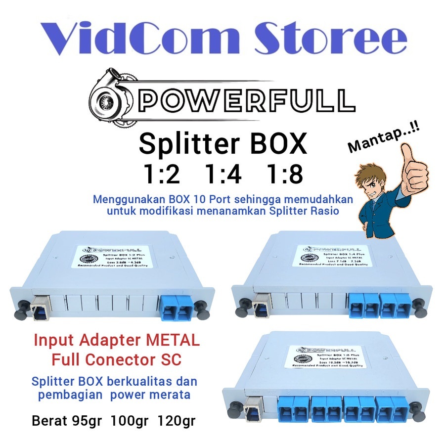 Jual Passive Splitter PLC BOX 1:2 / 1:4 / 1:8 / 1:16 POWERFULL Plus ...