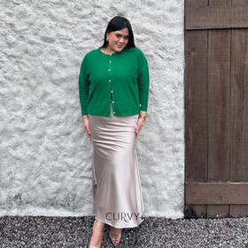 CURVYPLUS ADERA Rok Satin Silk Skirt Premium 107cm Plus Size Rok Duyung Wanita Maxi Mermaid