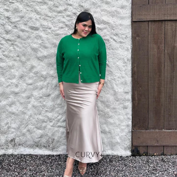 CURVYPLUS ADERA Rok Satin Silk Skirt Premium 107cm Plus Size Rok Duyung Wanita Maxi Mermaid
