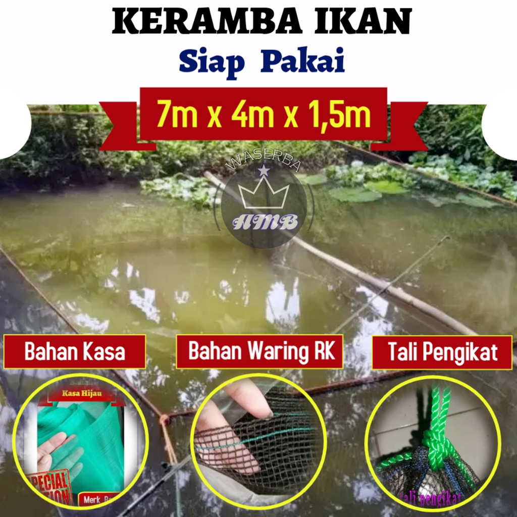 Jual Keramba Ikan Siap Pakai Bahan Kasa Hijau dan Waring RK Hitam Anti ...