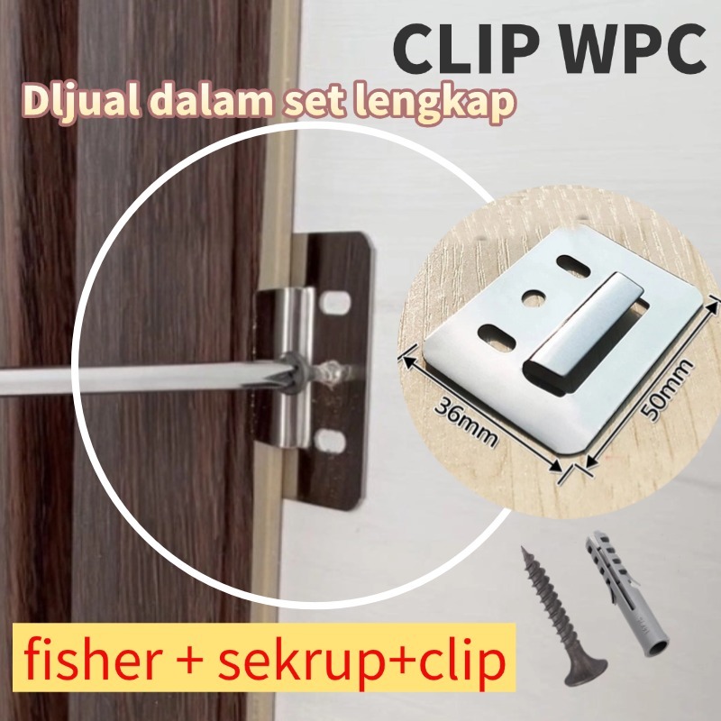 Jual 50/100PCS SET Klip Wood Pannel WPC /Braket Wall Panel WPC/Clip ...