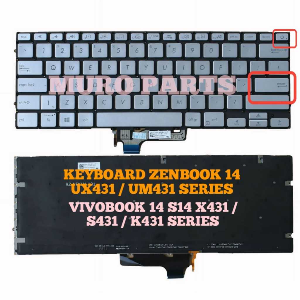 Jual KEYBOARD KIBORT LAPTOP ASUS ZENBOOK 14 UX431 UX431D UX431DA UX431F ...