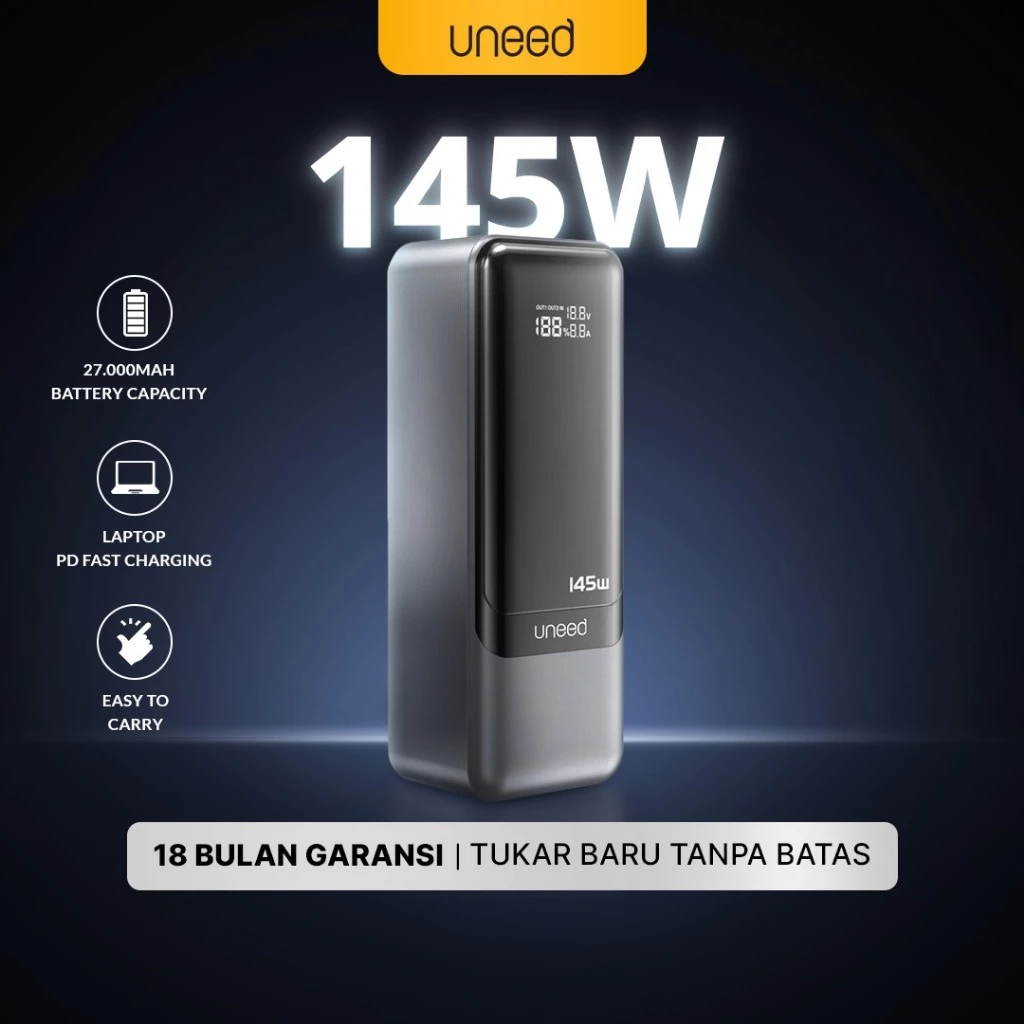 UNEED QuickBox C27 Powerbank 145W Support Laptop QC PD 3.0 PPS -UPB155