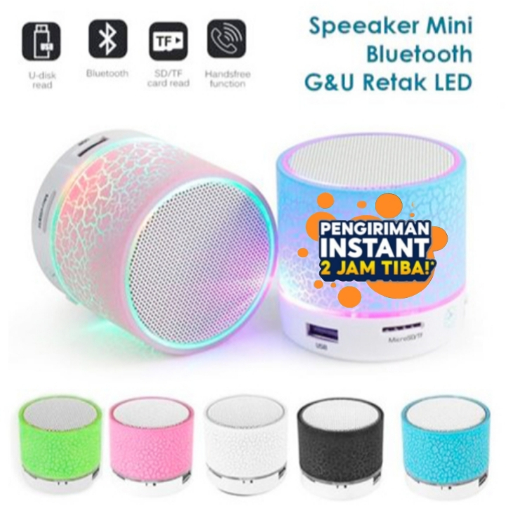 Jual Speaker Mini Bluetooth Portable Retak Lampu Led Music Box ...