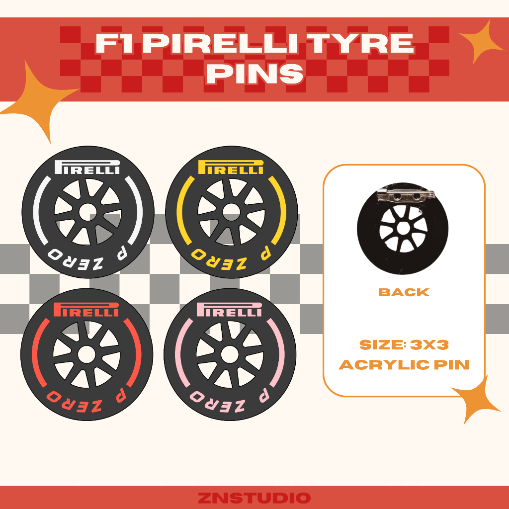 Jual F1 Pirelli Tyre Pins Acrylic Fanmerch By ZnStudio | Shopee Indonesia