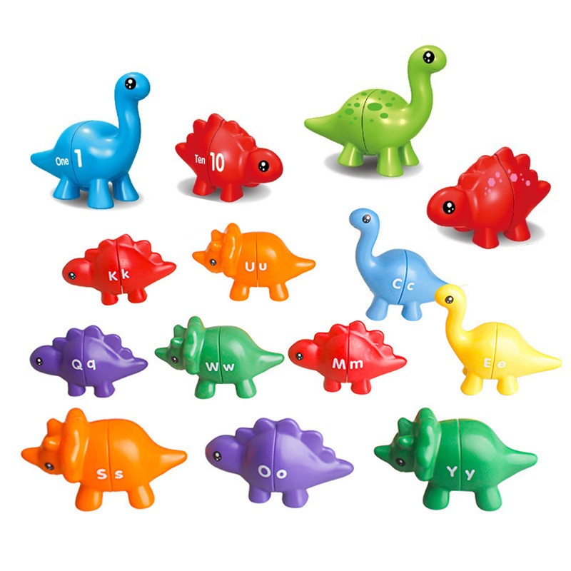 Jual Dino Matching Shape Number Alphabet Color / Mainan Mencocokan ...