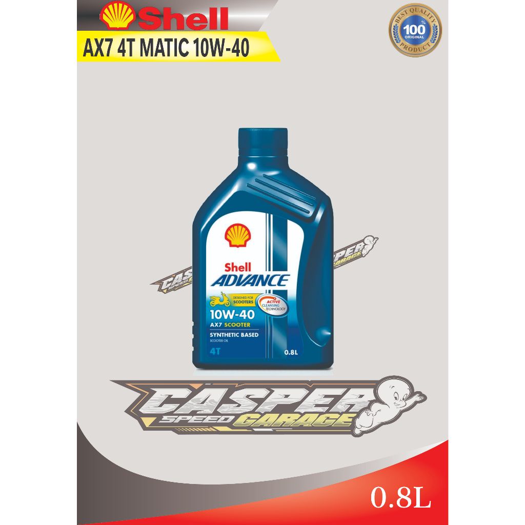 Jual SHELL ADVANCE 4T AX7 Oli Motor Matic (10W-40 800ml) Semi Synthetic ...