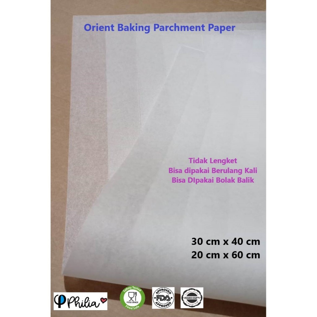 Jual Orient Putih 30x40 cm | 20x60 cm | Baking Silicone Paper Impor (40 ...