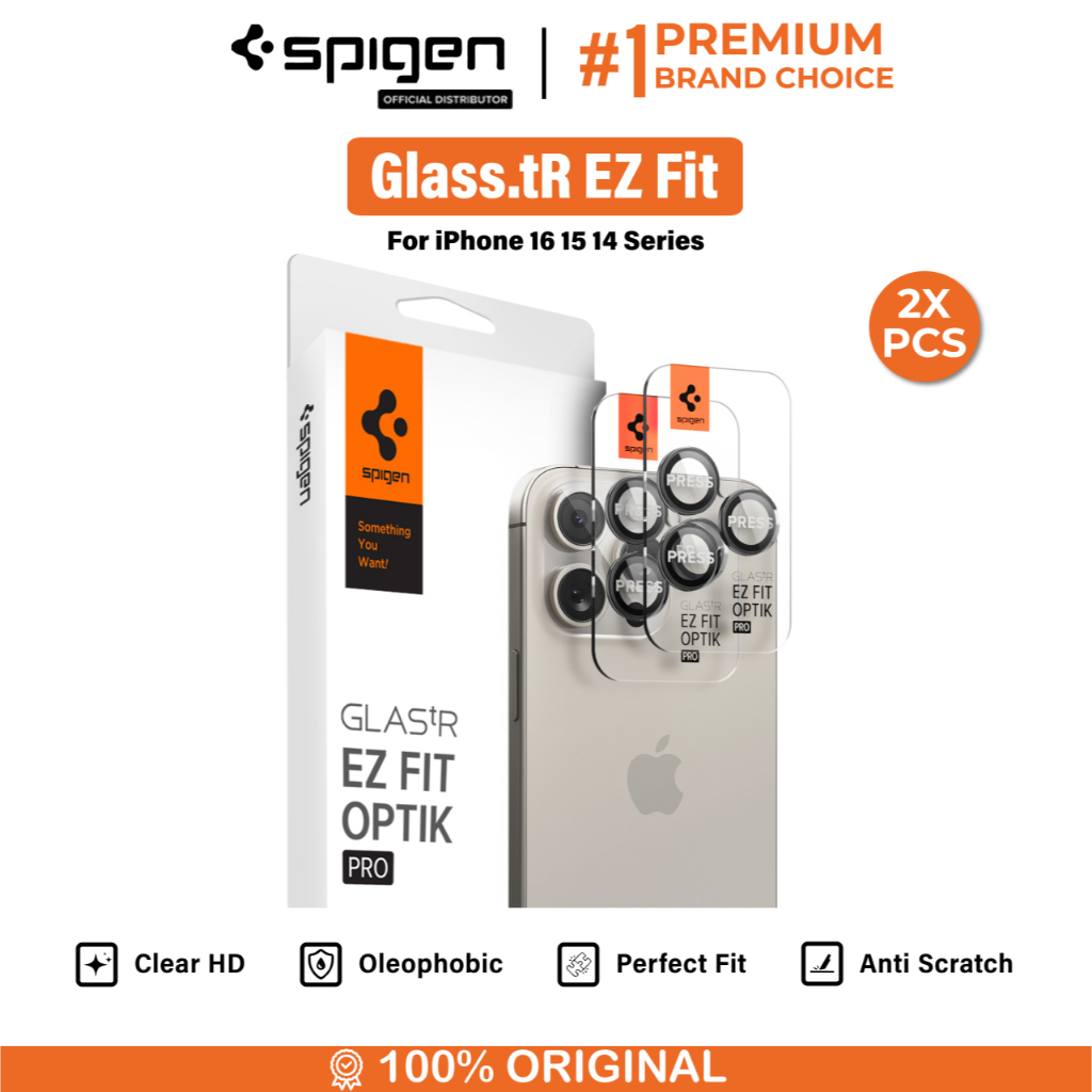 Pelindung Kamera iPhone 16 15 14 Pro Max Plus Spigen GlastR Optik Pro  Camera Lens Protector Anti Scratch Gores Cover
