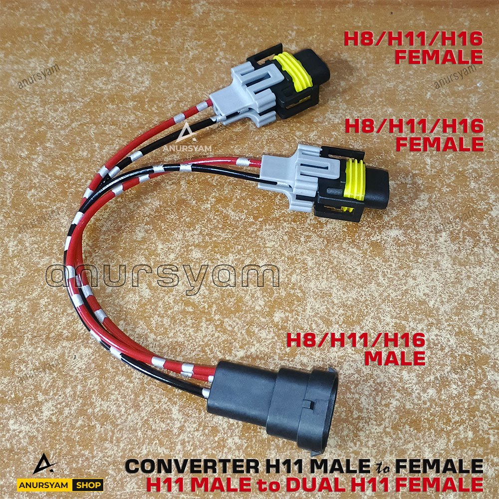 Jual Socket Splitter H11 Male to H11 Dual Female - Adaptor Soket ...