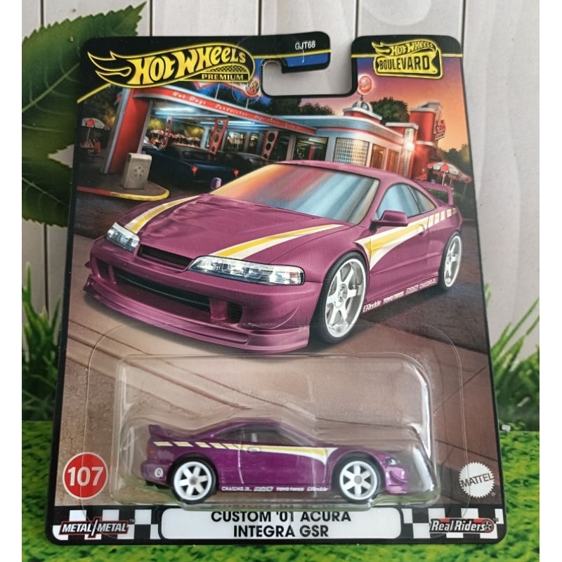 Voiture Miniature Hot Wheels 1:64 - Acura Integra GSR Custom 2001 - Blanc, Neuve