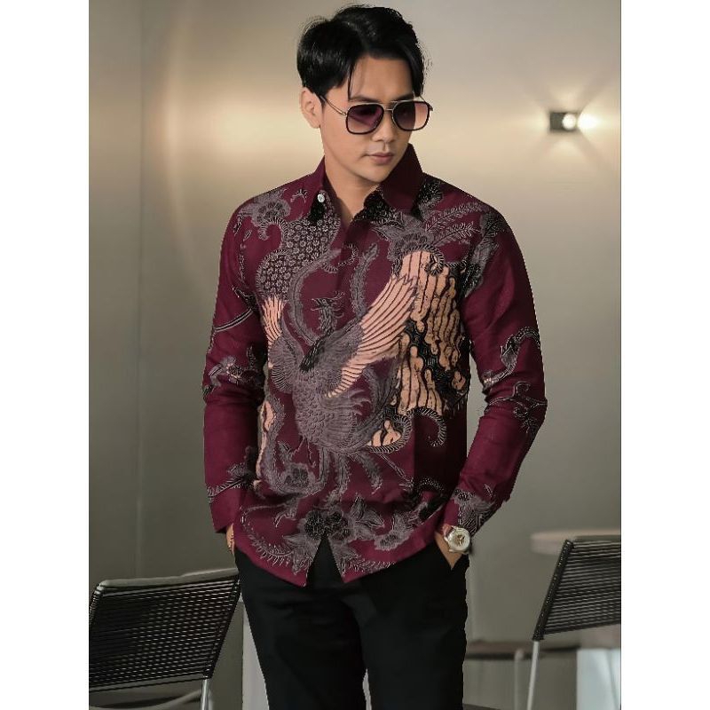 KEMEJA ADAM - Maroon main image 1