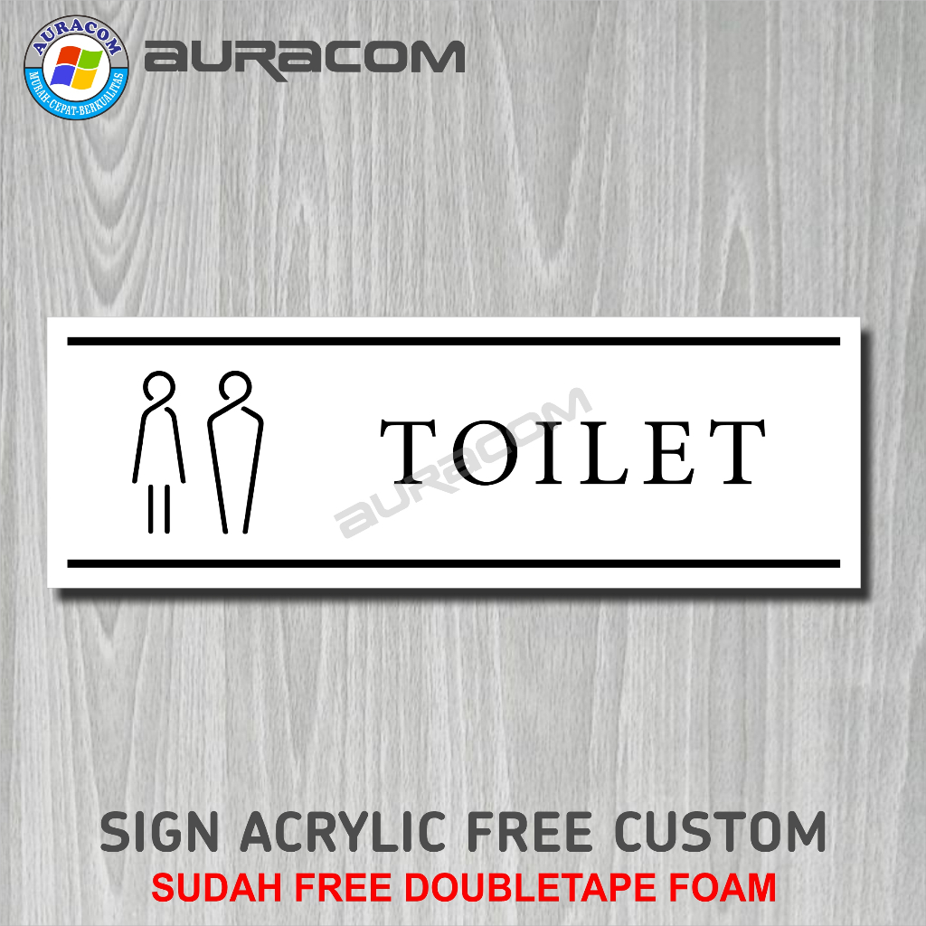 Jual Sign Akrilik Toilet WC Restroom Modern Label Sign Custom - B213 ...