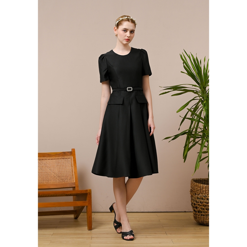 Jual ESYE - Ceraline Dress Black | Shopee Indonesia