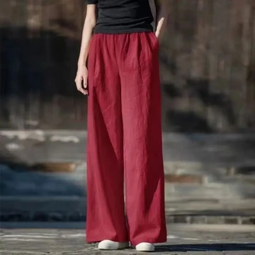 CelanaKulot Katun Linen Celana Panjang Wanita Kulot Katun Linen Casual