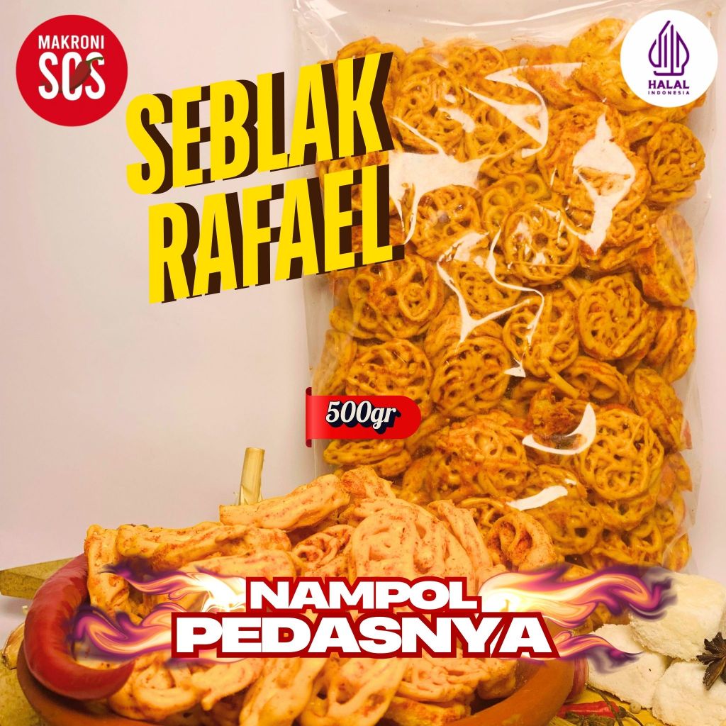 Jual Kerupuk seblak rafael (500gr) kerupuk seblak mawar pedas daun ...
