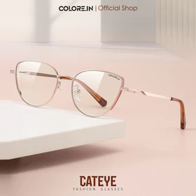 Colore.In Kacamata Cat Eye Photocromic Anti Radiasi Minus Fashion Wanita LC702 WB601 WB605 WB612