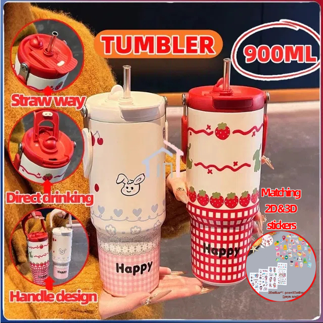 Jual 【COD】Tumbler Stainless Vacuum 900ml Portable Thermos Botol Minum ...