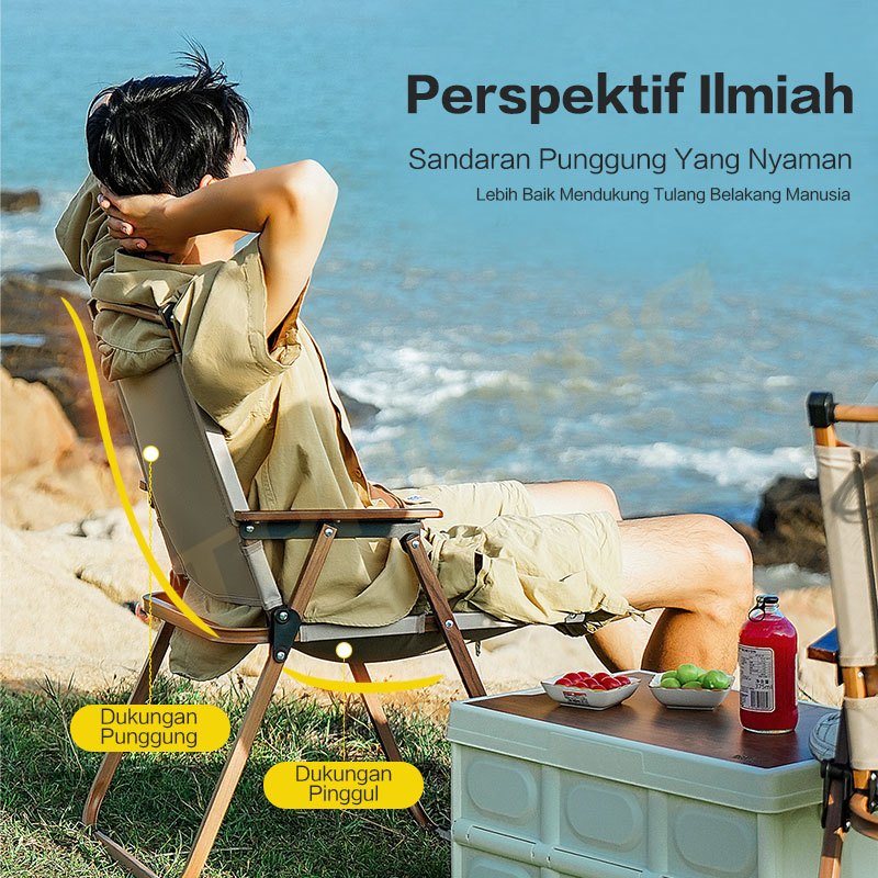 Jual TrailTop Kursi Lipat Outdoor Dengan Gagang Kayu Kursi Pantai Lipat ...