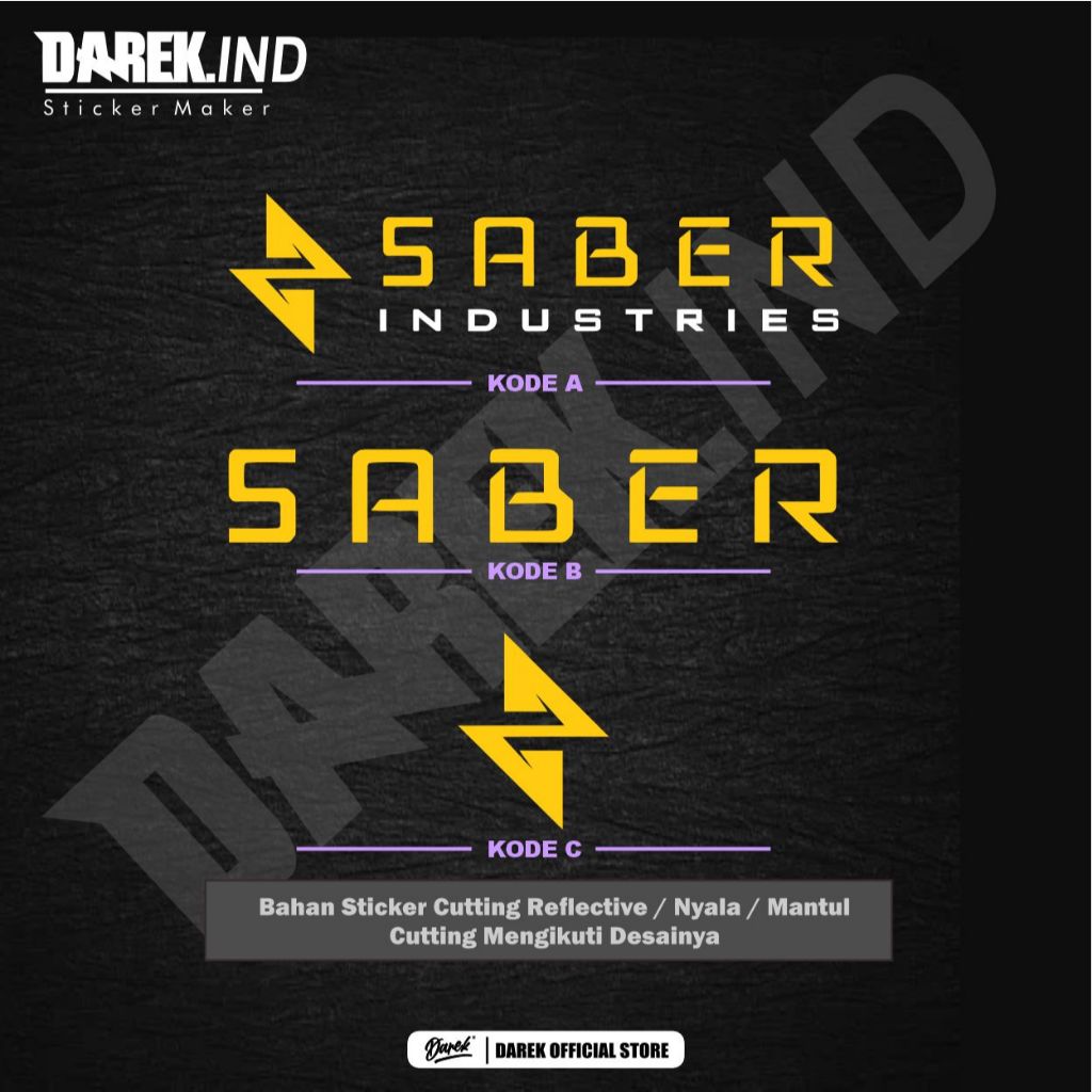 Jual Sticker Saber industries cutting reflective menyala | Shopee Indonesia