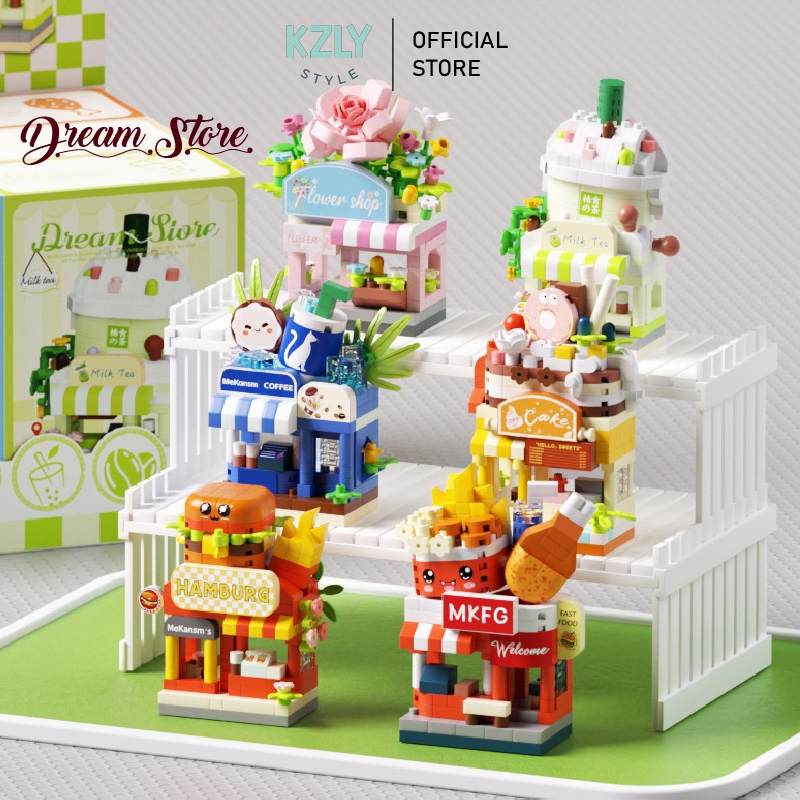 Jual KZLY-Mksm New Mini Street Store View Puzzle Block Mainan Balok ...