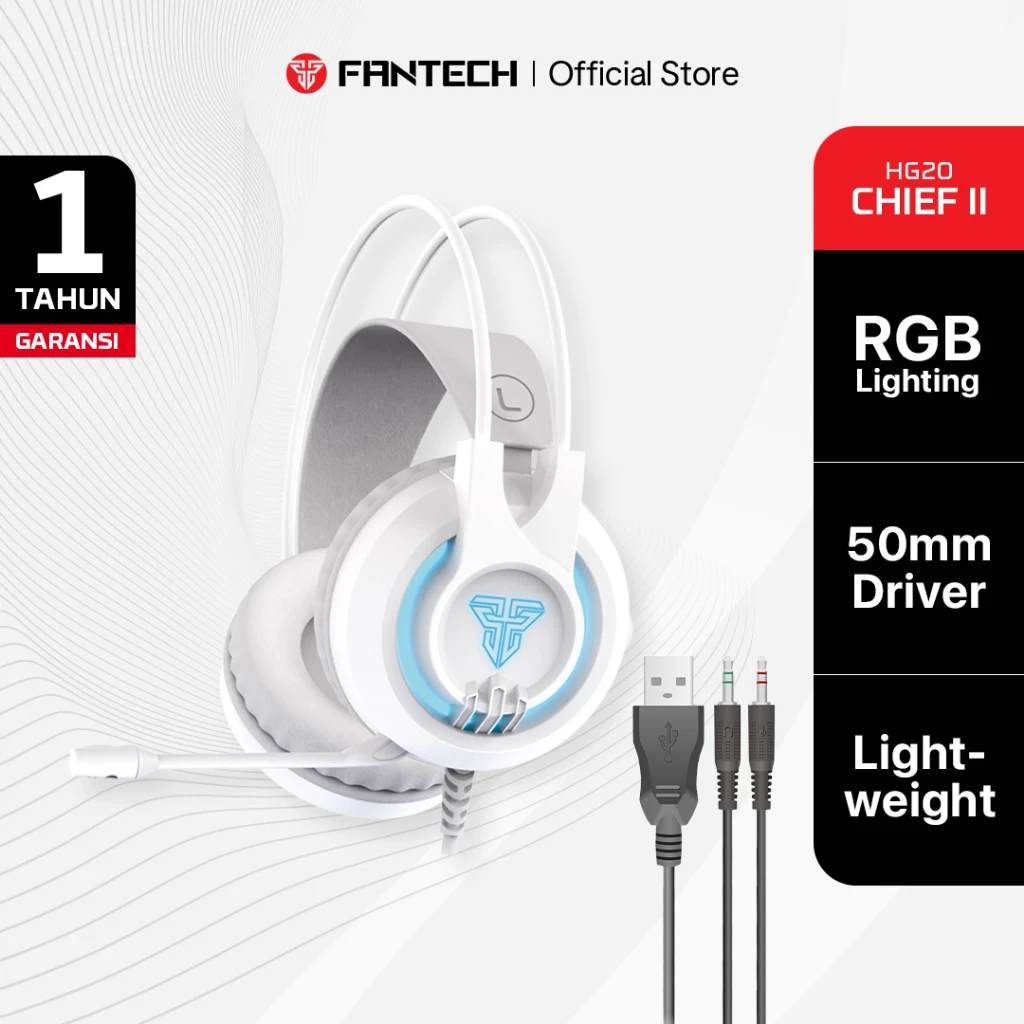 Fantech CHIEF II HG20 RGB Space Edition Gaming Headset PUTIH