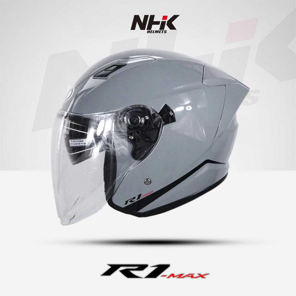 Jual HELM NHK R1 MAX SOLID ALL VARIAN HALF FACE DOUBLE VISOR ORIGINAL ...