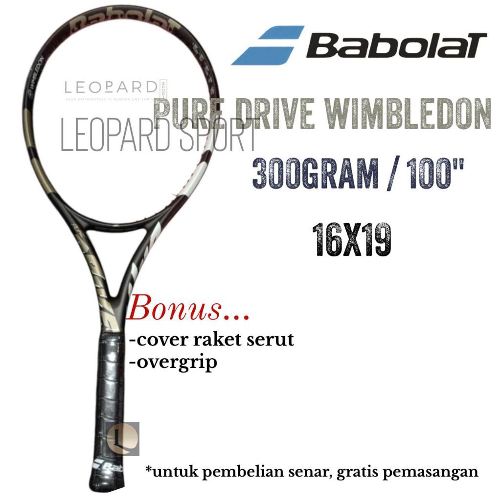 Jual Raket Tenis Babolat Pure Drive Wimbledon 2025 ( 300gr / 100 ...